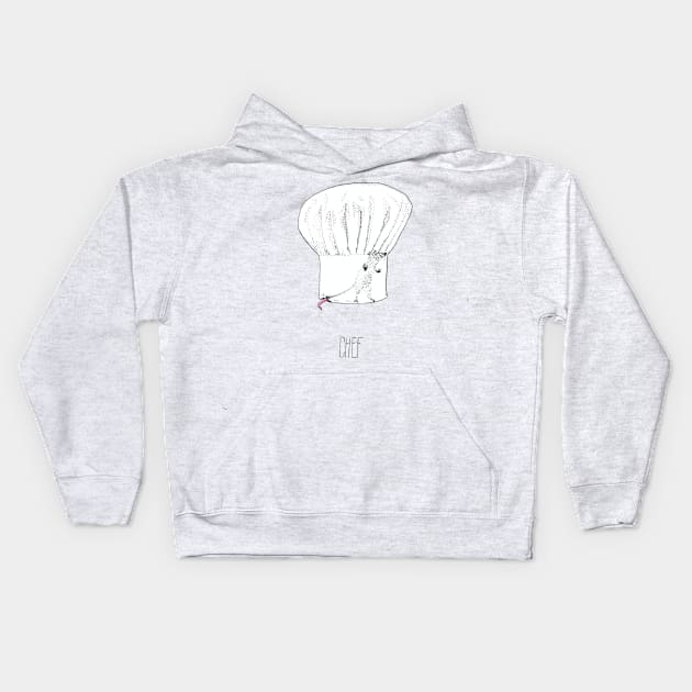 Chef's Hat with rat Kids Hoodie by Créa'RiBo